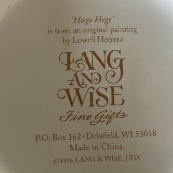 Vintage LANG AND WISE Mug  “Hugo Hege” by Lowell Herrero Cat w/ Butterfly 1996 - Picture 5 of 6